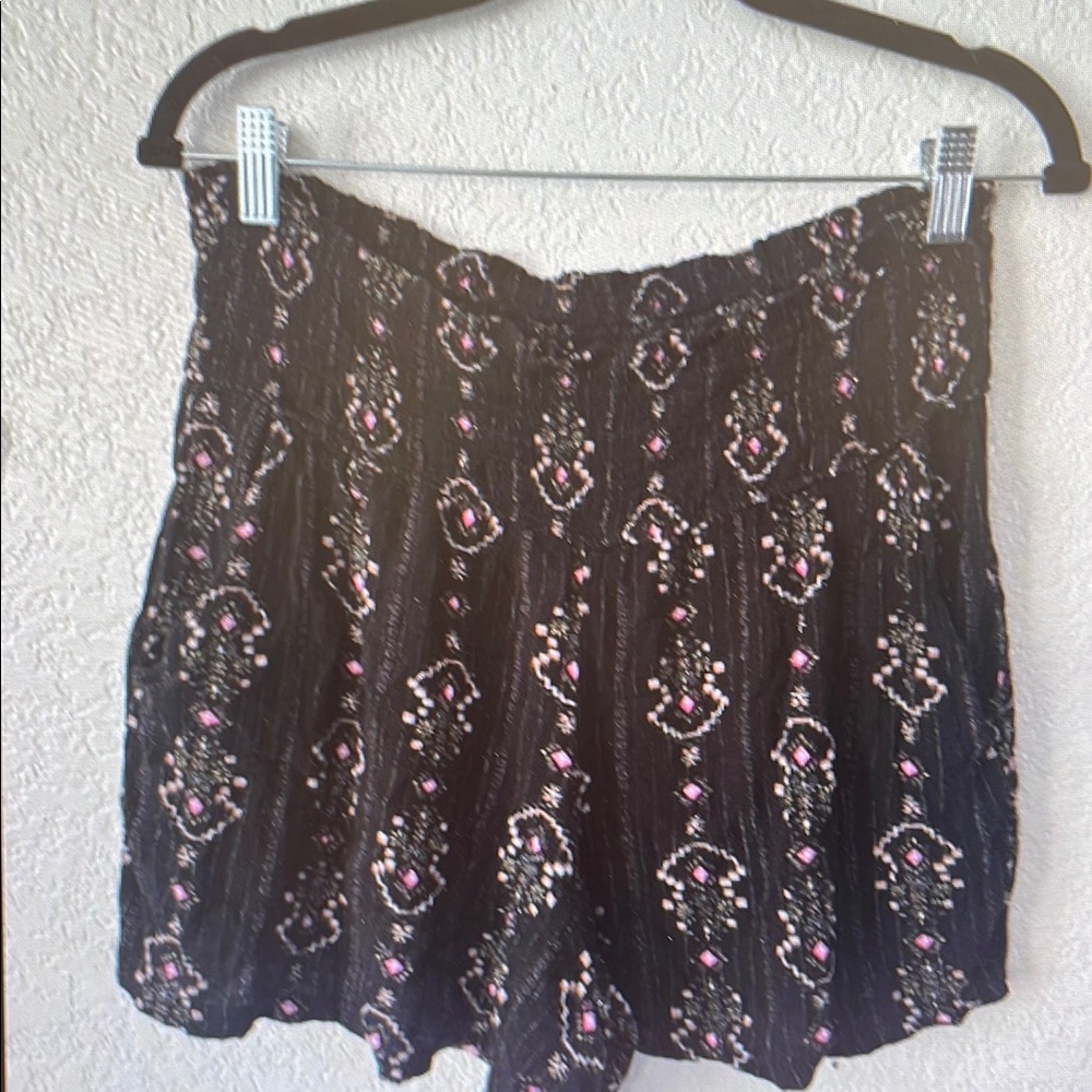 Chic Black Top with Vibrant Patterns